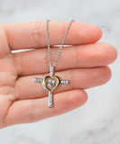Encouragement Gif-Be Fearless-Motivational Heart Cross Necklace