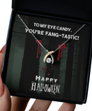 Halloween Gift For Her-Dancing Wishbone Necklace-You're Fang-Tastic