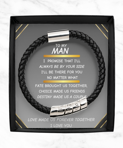 To My Man - Leather Bracelet Gift