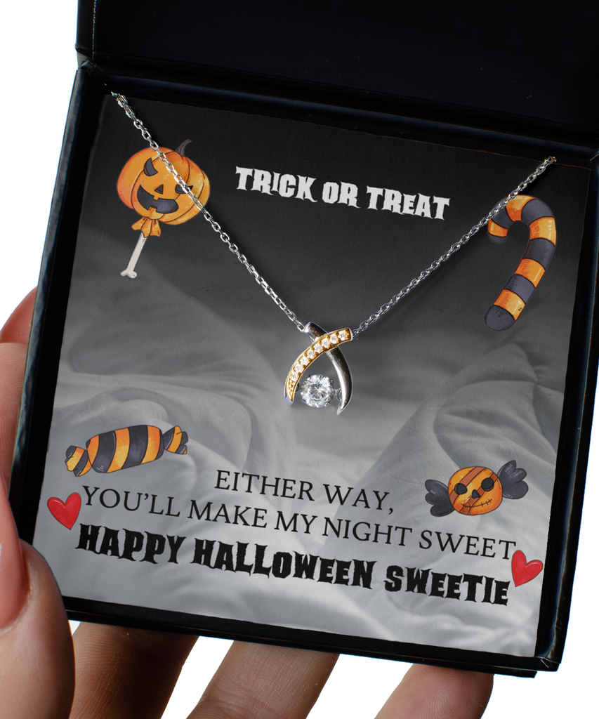 Halloween Gift For Her- Dancing Wishbone Necklace -My Sweetie