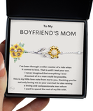 Boyfriends Mom Gift, 925 Silver Sunflower Bracelet