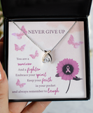 Encouragement Gift-Never Give Up-Wishbone Necklace