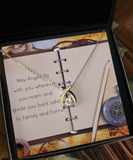 Going Away Gift-Wishbone Necklace Gift-May Angels Fly