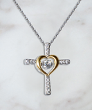 Encouragement Gif-Be Fearless-Motivational Heart Cross Necklace