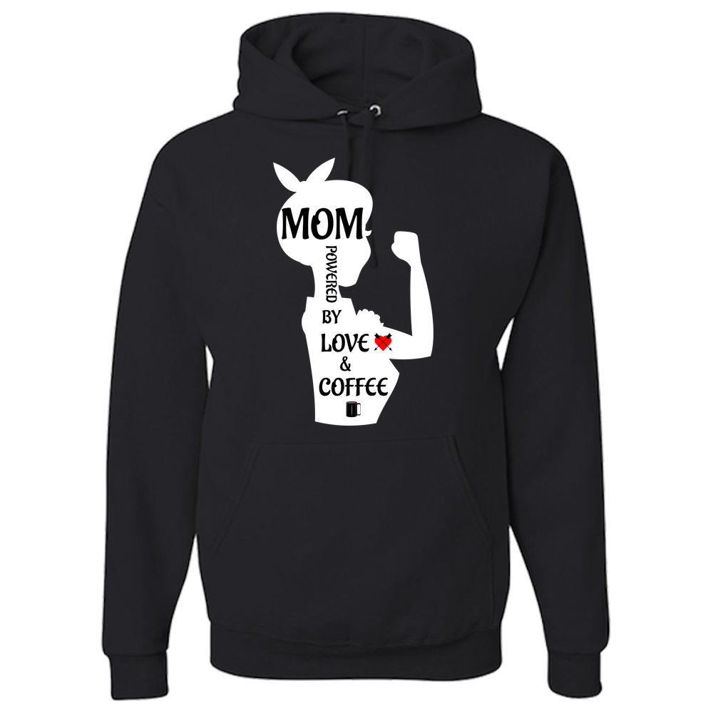 Mom Powered By Love And Coffee Hoodie