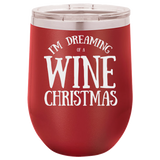 WINE CHRISTMAS  12 OUNCE WINE TUMBLER