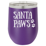 SANTA PAWS  12 OUNCE WINE TUMBLER