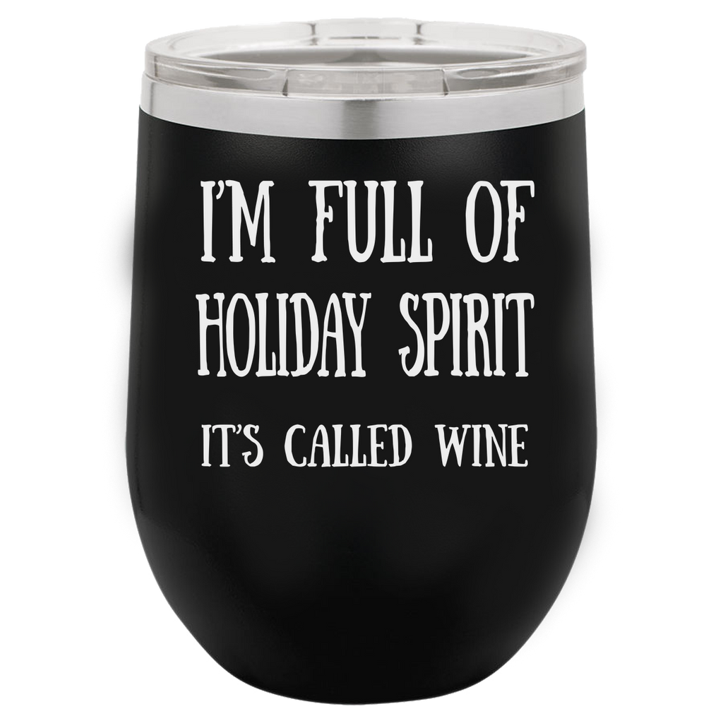 HOLIDAY SPIRIT  12 OUNCE WINE TUMBLER