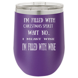 CHRISTMAS SPIRIT  12 OUNCE WINE TUMBLER