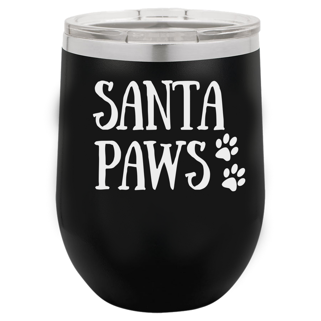 SANTA PAWS  12 OUNCE WINE TUMBLER