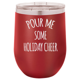 HOLIDAY CHEER  12 OUNCE WINE TUMBLER