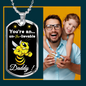 YOU'RE AN UN BEE LIEVABLE DADDY LUXURY MILITARY STYLE DOG TAG NECKLACE WITHENGRAVING OPTION AND FREE GIFT BOW COLOR SILVER